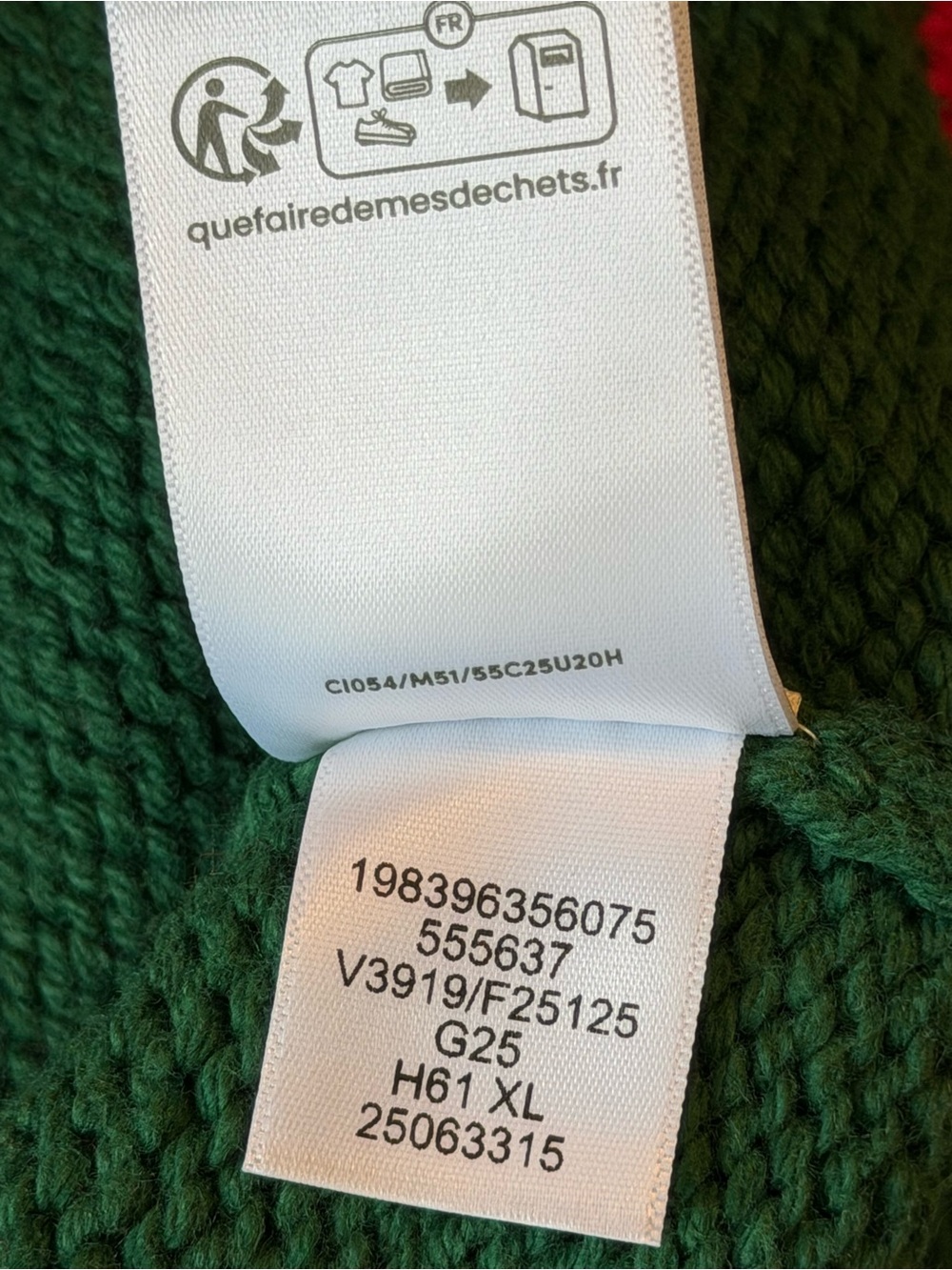 Lands’ End Lofty Birdseye Fair Isle Cardigan Sweater XL Green/Pink Grandmacore - Picture 8 of 8